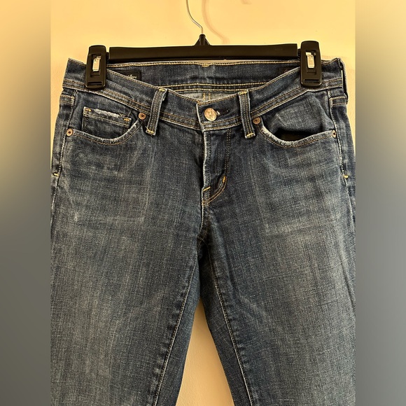 Citizens of Humanity Dark Wash Low-Rise Flared Jeans - Picture 3 of 10